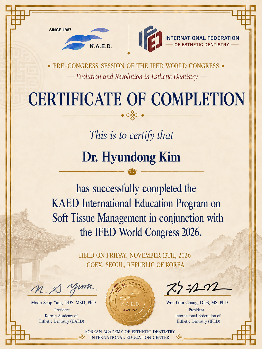 Official Certificate of Completion
